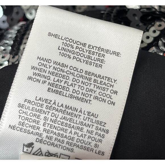 Express Sequin Bodycon Mini Sheath Dress Small Deep V Stretch Cocktail Evening - Picture 11 of 12